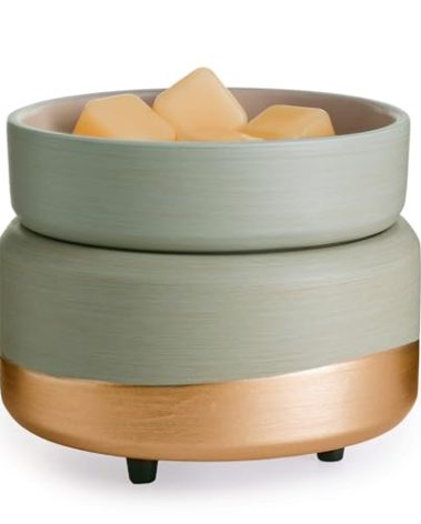 CANDLE WARMERS ETC 2-in-1 Candle and Fragrance Warmer for Warming Scented Candles or Wax Melts and Tarts with to Freshen Room, Midas