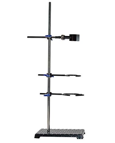 SWONES Heavy Laboratory Stand Support,24" Metalware Support Stand,Ring Stand,Industrial Grade Retort Stand,Chemistry Laboratory Stand Set,Research Starter Kit (iron cast_iron, 24inch)