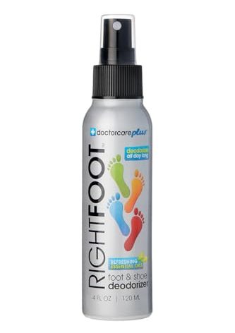 DoctorCare Plus Shoe Deodorizer Foot Spray, RightFoot Odor Eliminator, 4 Fl Oz