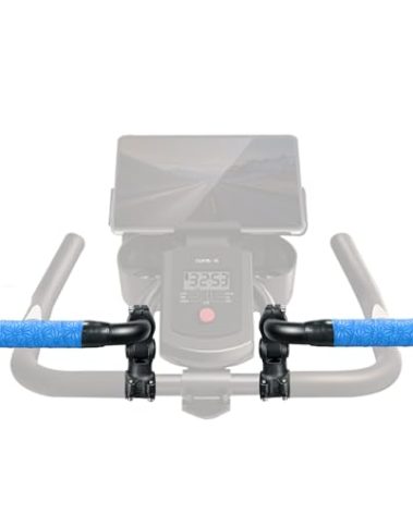 Handlebar Extender for Peloton Indoor Exercise Bikes, 1 Pair of Ultimate Handlebar Extension of Peloton Accessories (Bull-horn (with Blue Tapes))