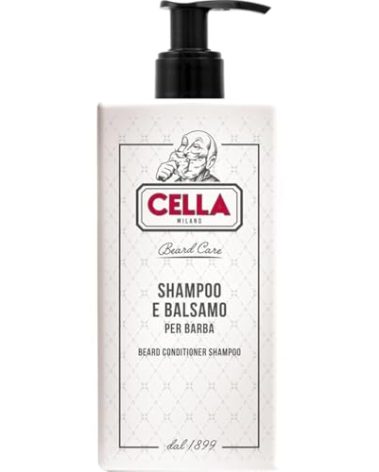 Cella Milano, 2‑in‑1 Beard Shampoo & Conditioner, 200 ml – Sulfate‑Free Beard Cleanser – Gentle, Hydrating Formula from Italy