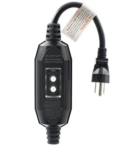 ELEGRP G1215CM G20CMR Patented Auto-Monitoring GFCI Replacement Plug Inline Assembly, Manual Reset 15 Amp Grounded 3 Wires 3-Prongs for Power Tools, Lawn Equipment etc, UL Listed, 1 Pack, Black