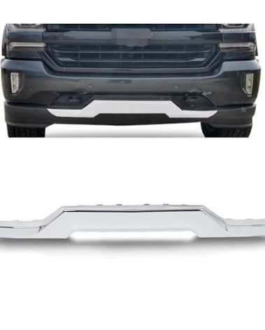 HECASA Front Lower Bumper Skid Plate Compatible with 2016-2019 Chevy Chevrolet Silverado 1500 23243083 GM1044128 Bumper Valance Panel Cover Impact Face Bar Chrome
