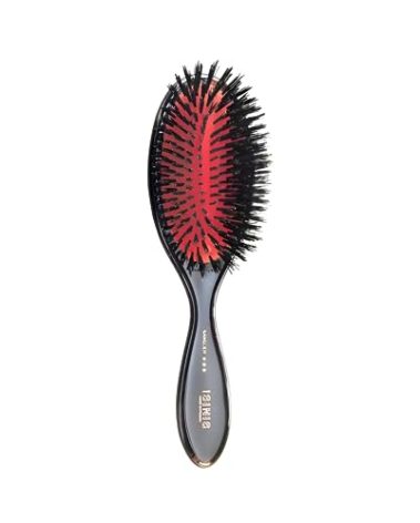Isinis Model 33 38 30 83 Large Root Boar Bristles Black Handle Premium Boar Bristle Hair Brush - Pneumatic hairbrush, 11 Rows, L 8.8in
