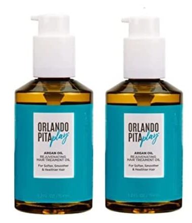 ORLANDO PITA Argan Oil Glossing Serum, Moisturizing, Softening, & Shine-Enhancing for Smoother, More Manageable, & Overall Healthier Hair, Rejuvenating Leave-In Treatment, 2 Pack (5.2 Fl Oz Each)