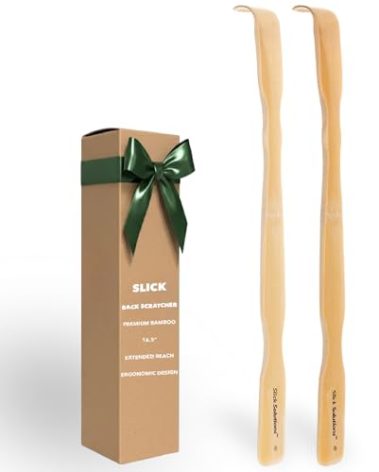Slick- Bamboo Back Scratcher, 16.5”, 2 Pack, Wooden Back Scratcher Long Handle for Men and Women