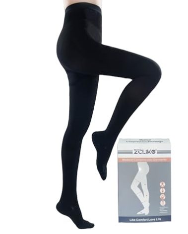 ZCLIKE® Medical Compression Pantyhose Closed Toe Stockings for Women&Men 20-30mmHg All-Season Comfort Advanced Support for Varicose Veins Edema DVT Plus Size