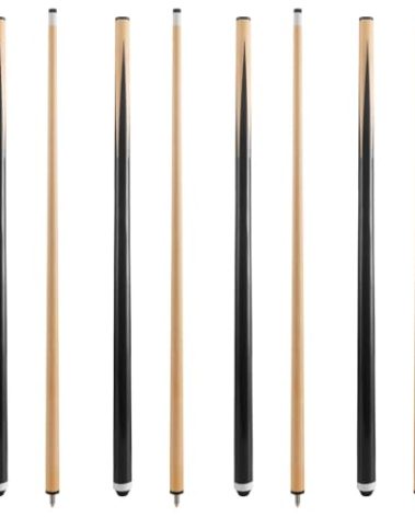 Genubi Industry Pool Cue Stick/Billiards Cue Stick, Pool Stick 58" Set of 4, Hardwood Pool Sticks Pool Cues, 2-Piece Wooden Pool Cue Stick for Adults House Bar