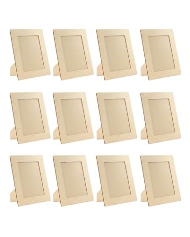12 Pieces Wooden Picture Frames for 6x8 Photos Unfinished Wood Photos Frames for Crafts