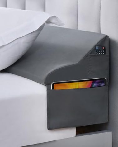 Selectico King Size Bed Wedge Pillow for Headboard, 76"x11"x7" Mattress Gap Filler for Better Sleep Height, Triangle Pillow Wedge Filling 0-5.5" Headboard Gap, Grey