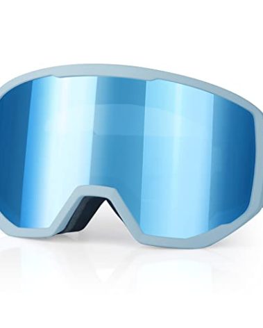 EXP VISION Ski Goggles Snowboard for Men Women, OTG Anti Fog UV Protection Snow Goggles (Grey Frame Dream Blue)