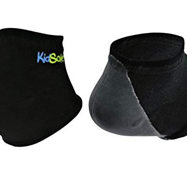 KidSole Gel Heel Strap for Kids with Heel Sensitivity from Severs Disease, Plantar Fasciitis. (Black) (Kids Sizes 1-6, Black)