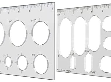 Pack of 2 Router Templates for Woodworking, Router Jig Templates, Grommet Circle Inlay Template Decorative