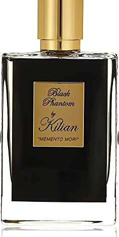 Kilian Black Phantom,"Memento Mori" Refillable Perfume Spray, 1.69 Fl Oz - with Clutch