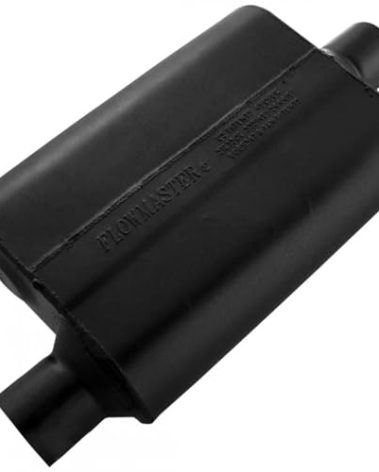 Flowmaster 40 Series Original Chambered Muffler – 2.50” Offset In / 2.50” Center Out – Aggressive Sound – 16-Gauge Aluminized Steel – For Muscle Cars, Street Rods, Trucks, SUVs & Strip Builds (42541)