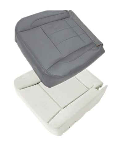 NLQR Driver Side Bottom Replacement Seat Cover Microfiber Leather Medium Slate Gray & Foam Cushion Compatible with Dodge Ram 1500 2500 3500 4500 2006 2007 2008 2009