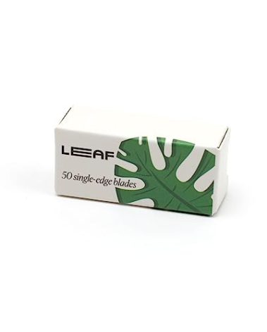 Leaf Shave | Leaf Single-Edge Safety Razor Blades, Platinum-Coated Stainless Steel Refills Compatible with Twig & Thorn Razor, and Dermaplaner, 50 Count