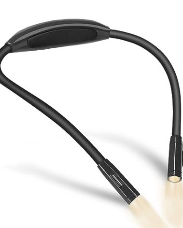 Vekkia Lightweight Neck Reading Light - 3 Colors, 9 Brightness Levels. Rechargeable & Hand - Free. for Reading in Bed, Knitting, Crocheting, Sewing & Crafts, with Long - Lasting and Portable Design