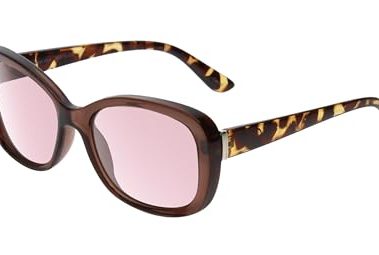 Medspex Sophia Pink FL-41 Glasses Brown Crystal Tortoise Havana Women's Migraine Glasses FL41 Fluorescent Light Sensitivity