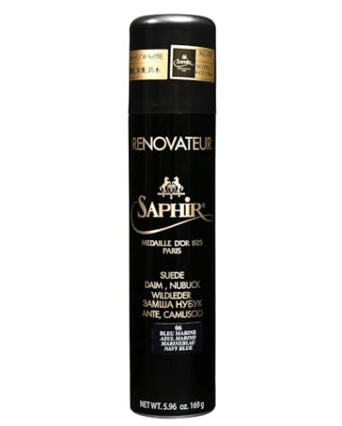 SAPHIR Medaille d'Or Suede Renovator - Protects and Recolors Suede Shoes, Boots, Handbags, Shoe - Navy Blue