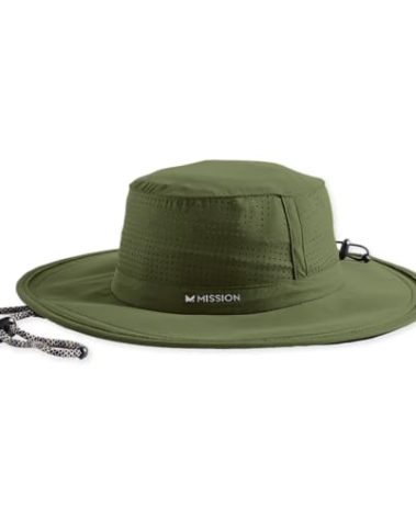 MISSION Bronze Green Cooling UPF Boonie Hat - Unisex Sun Hat for Hiking, Beach & Fishing - Sweat & Water Activated Technology
