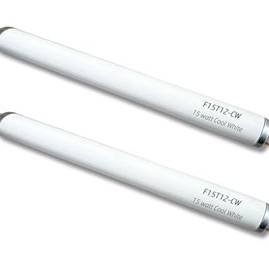 2pack F15T12-CW Cool White 15Watt Fluorescent Light Bulb,18inch 4100K Straight Linear Preheat Lamp,T12 Tube 1.5'' Dia Replacement for Kitchen and Bath
