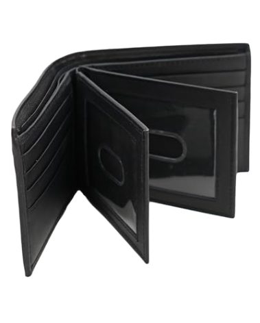AG Wallets Mens Bifold Leather Wallet With Double Center Flap And 3 ID Windows, Men Wallet Leather, Wallet for Men, Leather Wallets for Men, Mens Wallet Slim, Men's Wallet Bifold, Black Wallet for Men