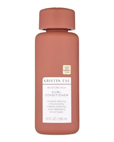 Kristin Ess Hair Moisture Rich Conditioner for Curly + Wavy Hair, 10 fl. oz, Vegan, Sulfate, Paraben and Silicone Free, Color + Keratin Safe