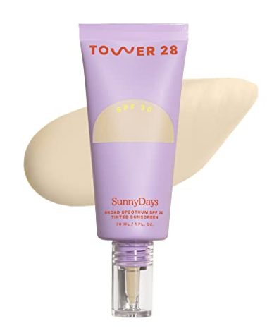 Tower 28 Beauty SunnyDays SPF 30 Tinted Mineral Sunscreen For Sensitive Skin - 2-in-1 Facial Broad Spectrum UVA/UVB Protection + Foundation - Shade 10 LARCHMONT - Light with Yellow Undertones, 1 Fl Oz