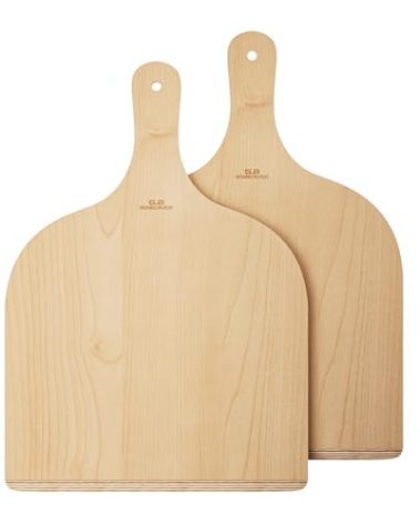 G.a HOMEFAVOR 2 Pack Wooden Pizza Peel - Pizza Paddle Spatula 12 inch with Wood Handle, Oven Accessory for Pizza Making, Large Cutting Board for Transferring Pizza
