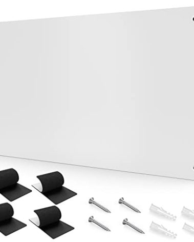 17.7" x 11.8" White Metal Magnetic Board - Magnet Bulletin Board to Display Magnetic Letters Numbers Animal, Poetry, Spice Jars, Notes, Photos, Suitable for Wall, Refrigerator, Cubicle, Cabinet