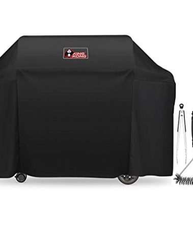 Kingkong 7131 Grill Cover for Weber Genesis II 4 Burner Grill including Brush, Tongs and Thermometer