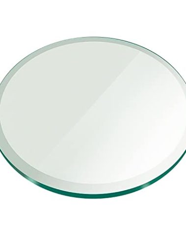 24" Inch Round Glass Table Top 1/2" Thick Tempered Beveled Edge by Fab Glass and Mirror