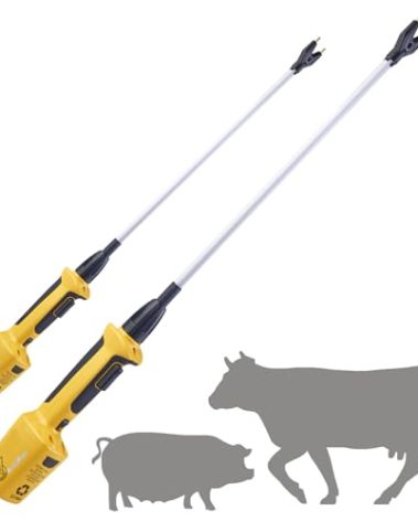 RANCH CHOICE Rechargeable Livestock Prod for Cows Sheep Electric Cattle Prod for Cow Hog Dog prod Animal prod with 23″ Flexible Shaft (Total 33 INCH)