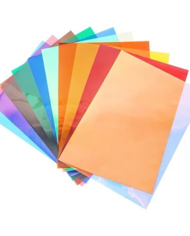 10Colors Bundle Pack Colorful Transparent Window Film Self Adhesive Glass Film Glass Decoration Tint for Christmas Home Decoration A4 Sample 21cmx29.7cm