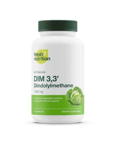 DIM Supplement 500mg - Diindolylmethane for Estrogen Metabolism, Hormonal Health, Acne & Antioxidant Support – Vegan, Non GMO, Gluten-free - 90 Capsules
