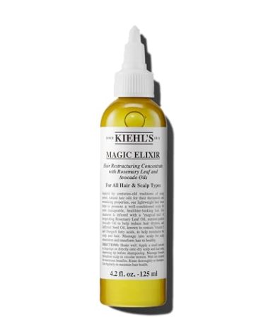 Kiehl's Magic Elixir Scalp and Hair Oil Treatment, Moisturizing Pre-shampoo Treatment, Provides Natural Shine, Softens Hair, with Avocado Oil & Rosemary Oil, Sulfate-free, All Hair Types - 4.2 fl oz