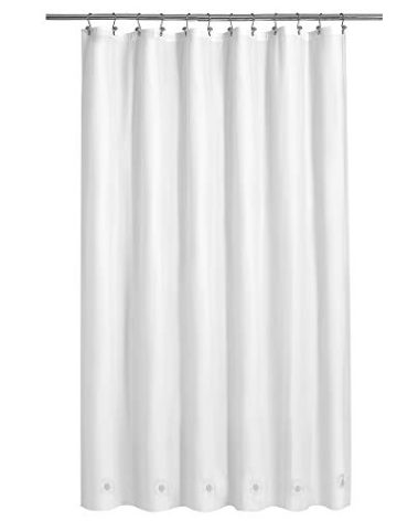 Barossa Design Extra Long Shower Curtain Liner with 6 Magnets - 72" x 84" XL White Waterproof PEVA Shower Liner for Bathroom, PVC Free, Metal Grommets - White, 72x84