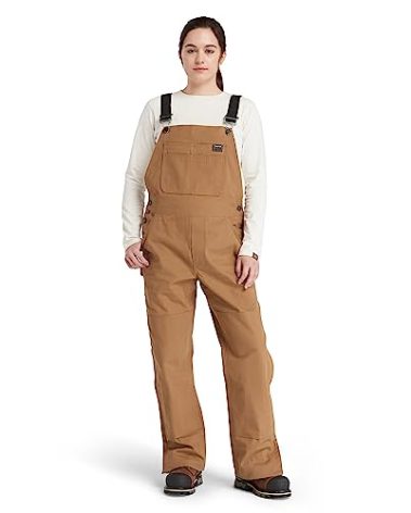 Timberland PRO Women's Gritman Bib Overalls, Dark Wheat, Small Short