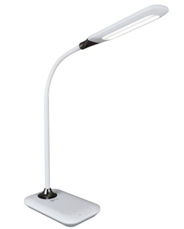Ottlite Enhance LED Sanitizing Desk Lamp with USB Charging – Eliminates up to 99.9% of Bacteria, Touch Activated, Flexible Neck, Modern Light for Reading, Crafting & Office Desktop