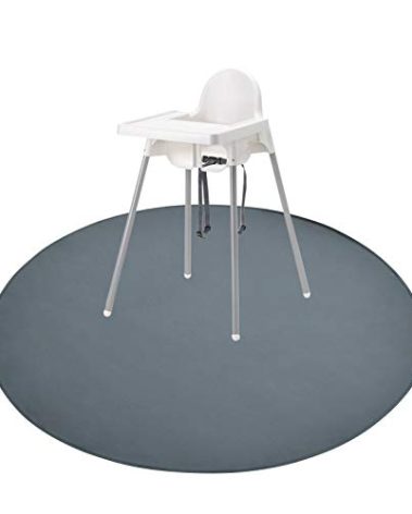 Baby Splat Mat for Under High Chair, 51 x 51 Inch Wipeable Splash Mat, Waterproof and Washable, Anti-Slip Floor Protector