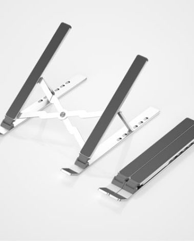Adjustable Laptop Stand for Desk Aluminium Alloy Laptop Riser with 6-Angle Adjustment Foldable Computer Holder for 10-16" Laptops（Silver-002）