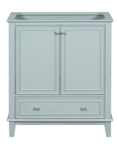 Osparple 30" Bathroom Vanity Without Sink Modern Free Standing Bathroom Floor Cabinet with Doors, Drawer, Adjustable Shelf Solid Wood Frame Cabinet Organizers (No Basin Sink), Green