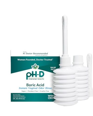 pH-D Feminine Health Support - Instant Odor Rinse with Boric Acid for Vaginal Odor - Vegan, Paraben-Free, Cruelty-Free, 6 Fl Oz Total, (3 Fl Oz, Pack of 2)