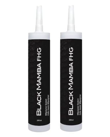 Black Mamba FHG High Tack - Superfast Mono Component Polymer Sealant Cartridge - Gray (2 Pack)