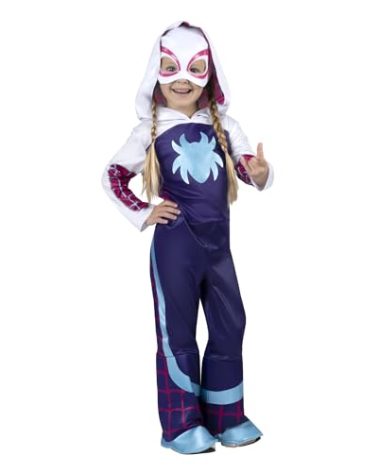 MARVEL Toddler Ghost Spider Costume, Girls Spider-Man and His Amazing Friends Gwen Stacy Kids Costume 3T/4T