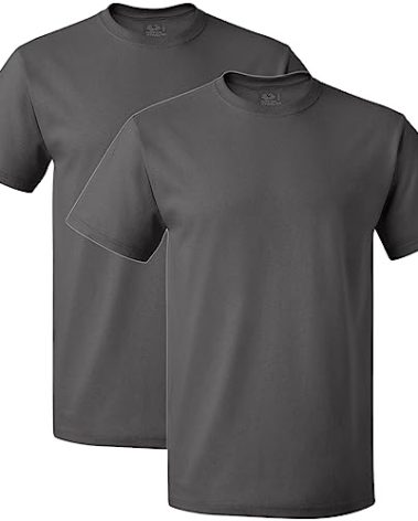 Fruit of the Loom mens Crew T-shirt (2 Pack) T Shirt, Crew - 2 Pack Charcoal, Large US