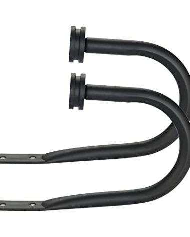 Curtain Holders, 2 Pack Matte Black Decorative Curtain Holdbacks for Wall Curtain Drapery