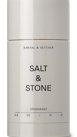 SALT & STONE Aluminum Free Deodorant | Extra Strength 48 Hour Protection for Women & Men | Made with Seaweed Extracts, Niacinamide & Prebiotics (Santal & Vetiver)