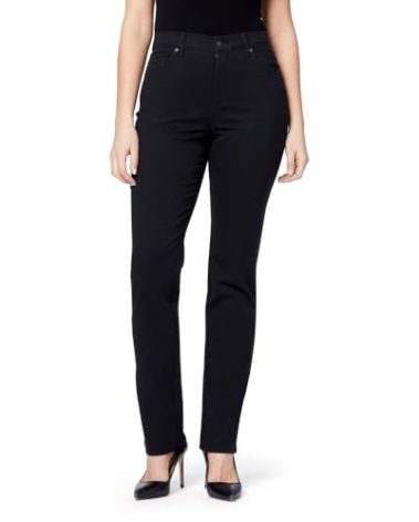 Gloria Vanderbilt womens Classic Amanda High Rise Tapered Jeans, Black, 18 US